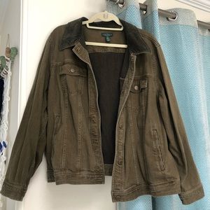 Ralph Lauren Green Denim Jacket with Corduroy
